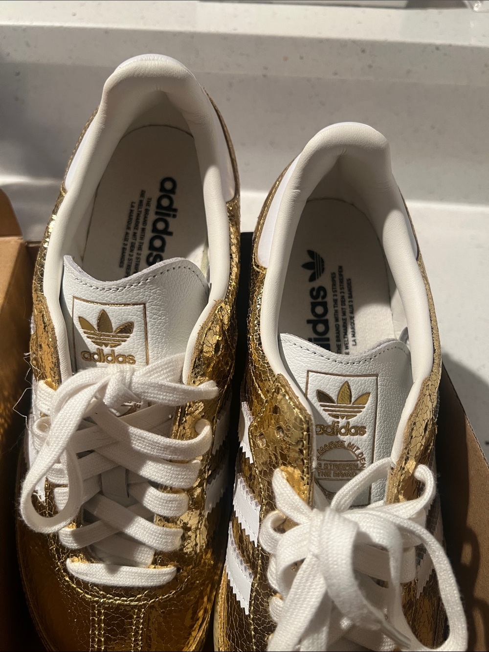 Adidas Metallic Gold Samba Sneakers - Women's - Picture 5 of 5